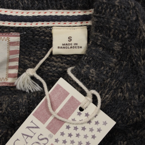 American Threads Men's Crew Neck Long Sleeve Pullover Sweater Dark Grey Size S - Picture 9 of 9